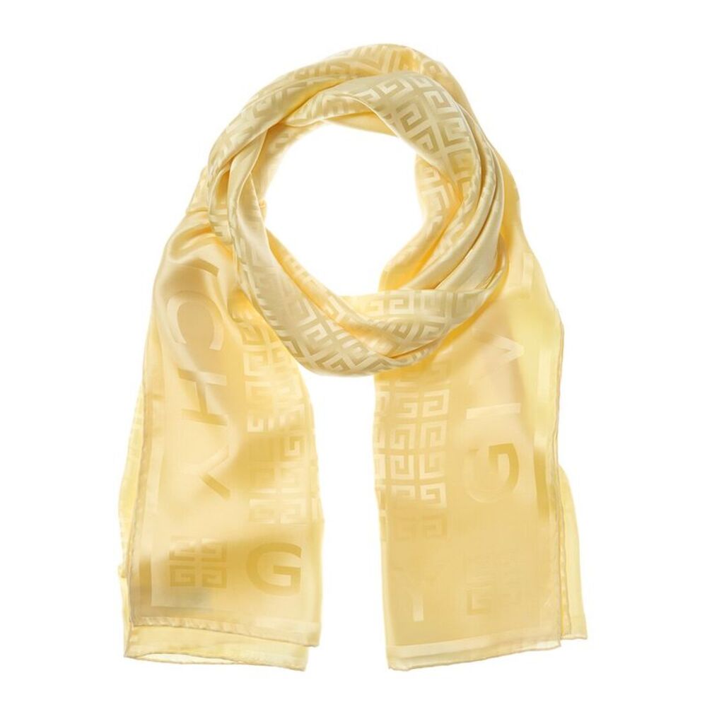 Givenchy 4G Logo Silk Scarf, Yellow
